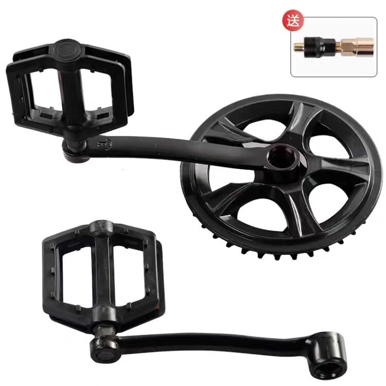 マウンテンバイク用シングルスピードディレイラーチェーンリング165/152クランクシャフトセット、チェーンリングガード、ユニバーサルチェーンリング、コネクティングロッド