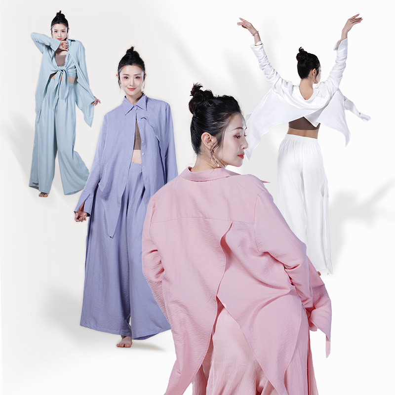 Modern Dance and Contemporary Dance Outfit with Cloud Cotton Shirt and Nine-Point Pants, Same Style as Teacher Douhua