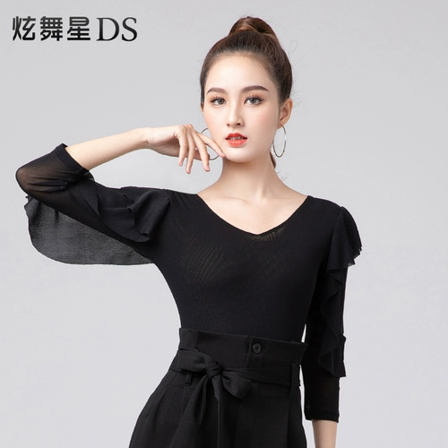 Национальный стандарт Mo Deng Dance Женский v -neck Dance Dance New Dance Dance Server Практика танце