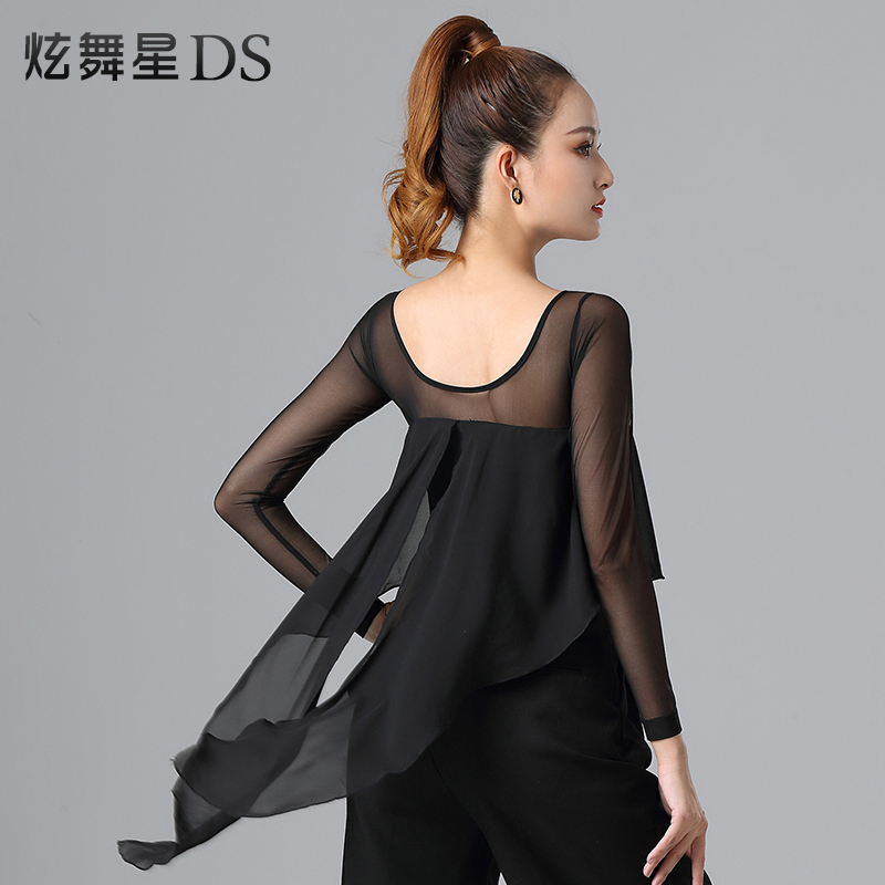 Latin dance practice dress female professional modern dance top new national standard dance costume fashion ballroom dance dress long autumn