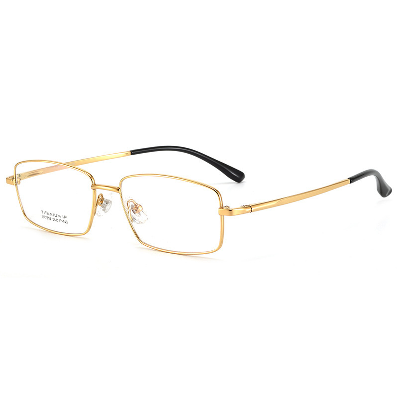 New Simple Medium-Sized Square Frame Myopia Glasses Frame, Pure Titanium Full Frame, Stable, Ip Electroplating, Business Elite Trendy Men's Style New Simple Medium-Sized Square Frame Myopia Glasses Frame, Pure Titanium Full Frame, Stable, Ip Electroplating, Business Elite Trendy Men's Style