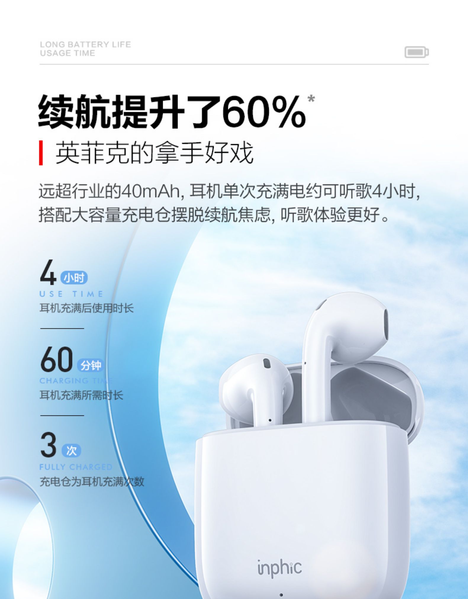 英菲克 高续航无线蓝牙耳机 图7