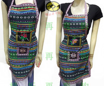 Yunnan ethnic style Sani native cloth apron farmhouse restaurant overalls kitchen supplies retro home clothes