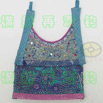 Saliva pocket plate gold embroidery pile embroidery and Miao embroidery collection old embroidery pieces handmade old embroidery cross-stitch clothing accessories