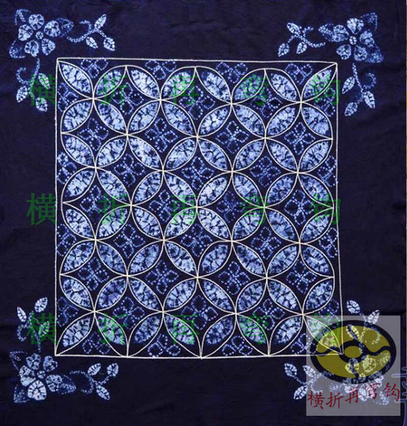 Featured Yunnan Bai nationality pure handmade 120cm x 120cm tie-dye coffee table tea table tablecloth 1 2X1 2 meters]