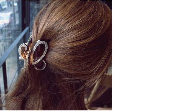 Phiên bản Hàn Quốc của acrylic kim cương kẹp tóc lớn vừa lấy thư mục kẹp tóc Hàn Quốc nhập khẩu trang sức nước khoan bit trang trí đuôi ngựa - Phụ kiện tóc kẹp càng cua
