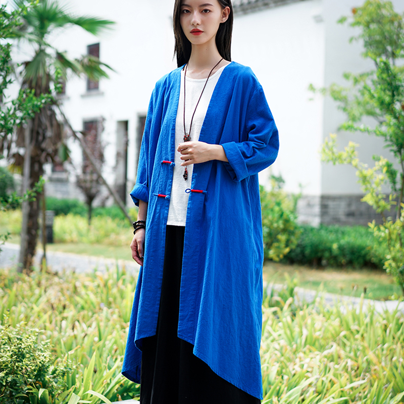 retro gió Quốc nhấn màu tay cài khuy áo len bên ngoài một lò xo lanh bông và mùa thu lớn mã loose-fitting trẻ em áo khoác