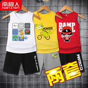 chàng trai Nam Cực tay quần short áo hai mảnh thiết của mùa hè cotton t-shirt trong những đứa trẻ lớn khi nghỉ ngơi thể thao mùa hè.