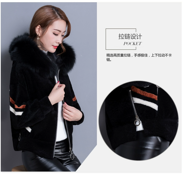 Lông nữ đoạn ngắn 2018 mùa thu và mùa đông Haining lông một cừu cắt coat Hàn Quốc phiên bản của lỏng áo khoác mỏng