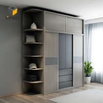 Nordic modern simple assembly sliding door cloakroom storage small apartment simple 2-door large wardrobe Bedroom wardrobe