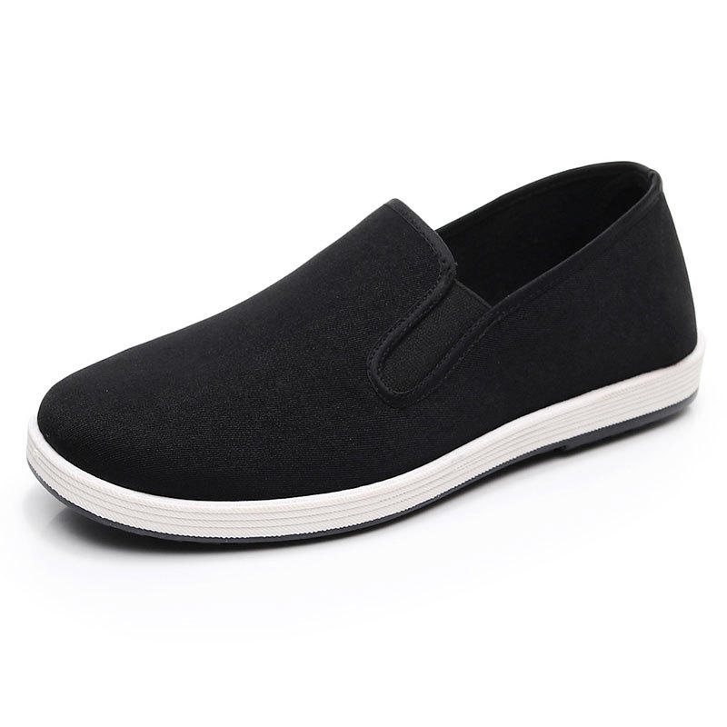 Old Beijing cloth shoes thick bottom wear-resistant non-slip black bottom labor insurance work shoes men's shoes slip-on loafers single shoes
