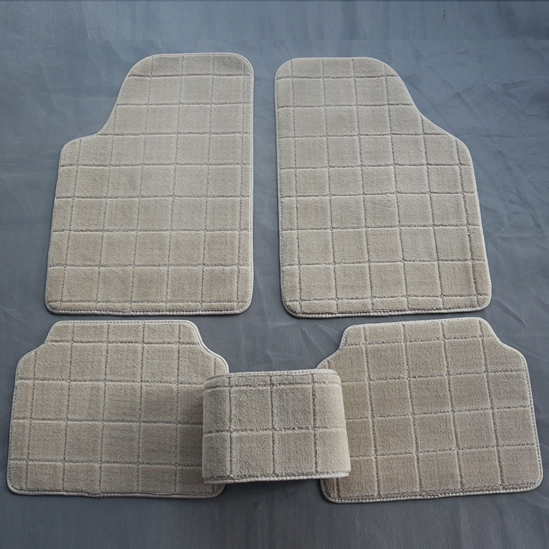 Car Footbed Universal 4 sheets Plaid Mat Waterproof Non-slip Car Ground Mat Easy To Wash Suede Carpet Silk Ring Footbed-Taobao