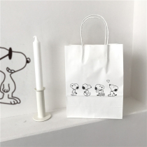 Cute Korean Wind Snou Bibi Charlie shopping paper bag white gift bags ins suitcases Cartoon Graffiti Cashier Bags