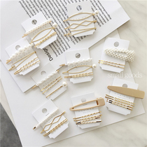 Korean Wind Hair Clip Pearl Metal Composition Suit Texture clip Hair Accessories Woman CLIP SIDE CLIP GIRL STUDENT CLIPS