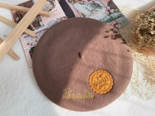 Демисезонный берет, милая шерстяная студенческая юбка в складку, с вышивкой, стиль Лолита