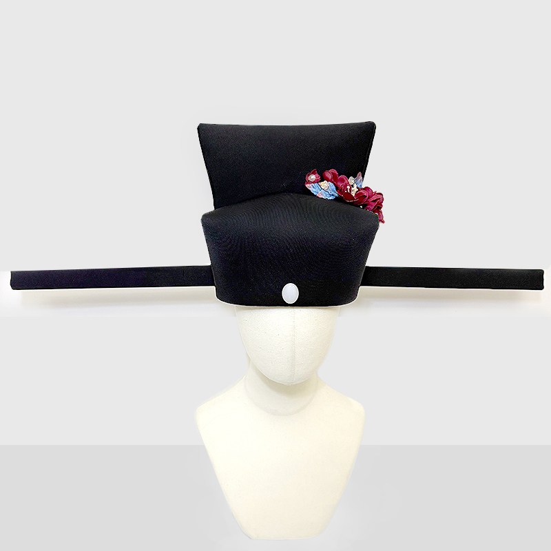 Song Dynasty Foot-Binding Hat, Hanfu Hat, Cross-Legged Song Dynasty Official Hat with Long Wings, Song Dynasty Black Silk Hat, Ancient Costume Wedding Hairpin Hat