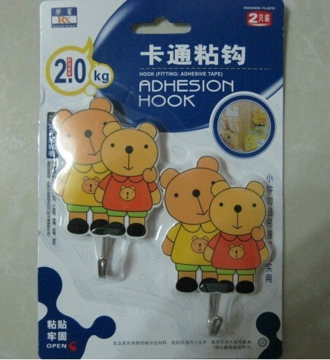 Pair Bear Creative Slime Suction Wall Hook Powerful Hook Adhesive hook No-mark Sticky Hook 3D Cubism small goods