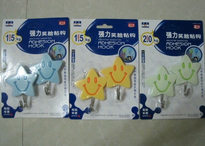 Creative Little Star Slime Hook Suction Wall Hook Powerful Hook Adhesive Hook Free of Sticky Hook 3D Solid Small Goods Green