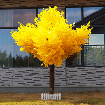 Simulation of ginkgo tree fake ginkgo tree large green plant window decoration wishing tree wedding prop tree