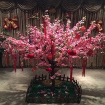 Simulation peach blossom tree cherry tree encryption New year decoration interior decoration real estate decoration wishing tree living room decoration tree