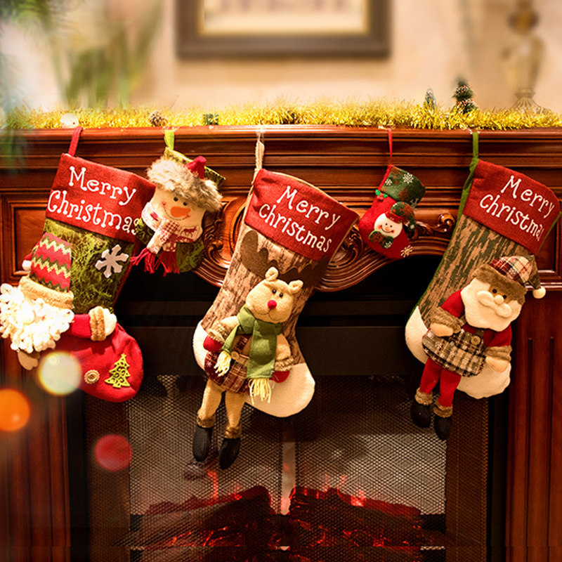 Christmas Socks Gift Bags Children Gift Christmas Old Geriatric Large Accessories Decoration Christmas Big Socks Gift Bags