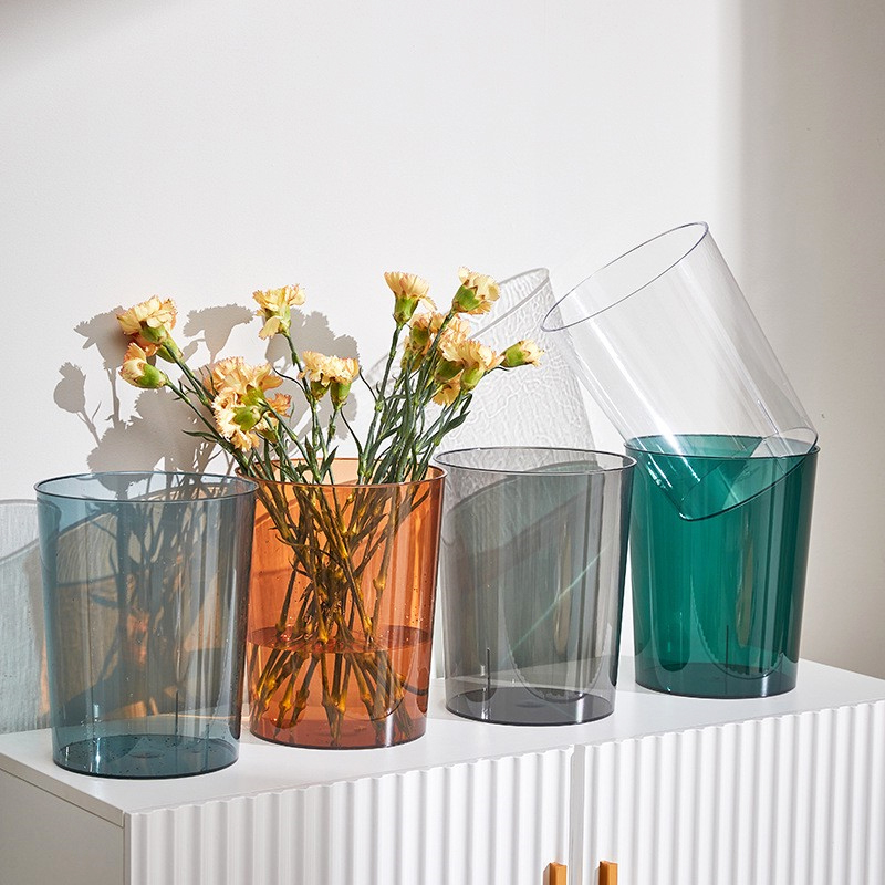 Transparent Acrylic Woke Flower Barrel Home Flower Shop Special Deep Water Large Flower Barrel Flowers Barrel Plastic Flower Arrangement Barrel Method Style