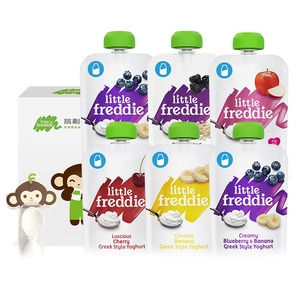 小皮欧洲进口多口味宝宝水果泥婴儿100g*6