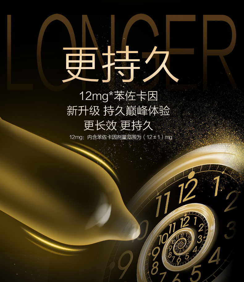 杰士邦 超凡/黄金持久超薄避孕套 9只组合装 图13
