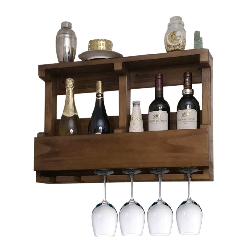 European-style solid wood wall-mounted wine rack wine rack red wine rack rack hanging wall hanging tall red wine cup holder