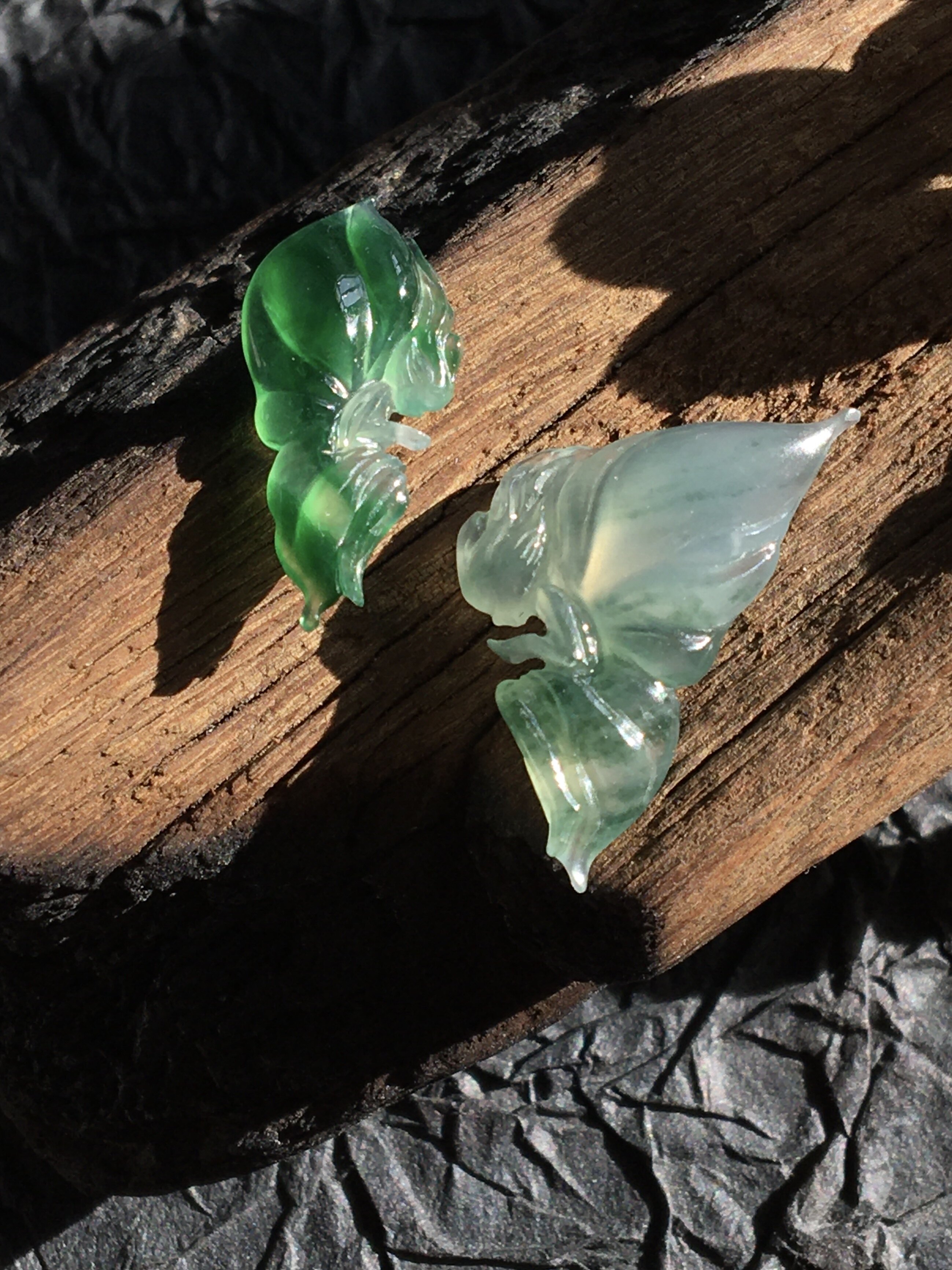 青玉赏翡翠冰种蝴蝶仙子飘花小仙童花仙子原创设计玉吊坠珠宝镶嵌