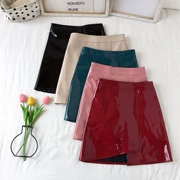 Váy new retro chic Hàn Quốc phiên bản của hoang dã sáng da mùa thu màu da rắn váy một từ váy váy váy hip váy nữ