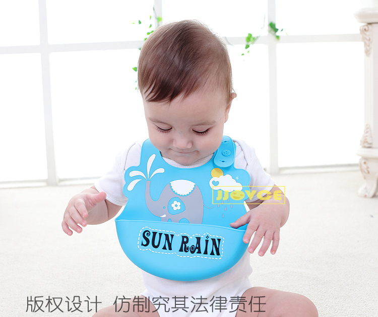 Trẻ sơ sinh và trẻ em ăn túi ba chiều silicone không thấm nước yếm bé cung cấp yếm nước bọt miệng nước bát cơm - Cup / Table ware / mài / Phụ kiện đồ dùng cho bé ăn dặm