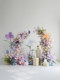 Monet's Garden Artificial Floral Decorations, Horn-Shaped Floral Arch, Wedding Decoration, Handover Ceremony Area Scene Layout
