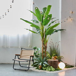 Camping-Style Large Artificial Green Plant Landscaping Combination, Outdoor Trendy Artificial Plants, Indoor Landscape Decoration