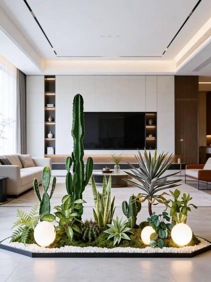 Guling Yisheng Indoor Artificial Cactus Landscaping Large Creative Plant Combination for Mall and Hotel Cactus Decoration