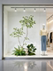 Simulated Plant Landscaping, Decorative Green Plants, Soft Decoration Landscape ‌ Wabi-Sabi Style Interior Arrangement under the Stairs in the Corner of the Entrance Hall