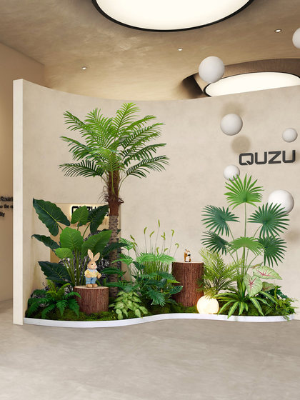 Simulated Green Plant Landscaping Combination for Corner Arrangement, Entrance Hall, Indoor Landscape Plants, Artificial Trees, Staircase Corner Decorative Ornaments