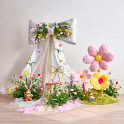 Artificial Flowers, Faux Flower Decorations, Atmospheric Bow Decorations, Commercial Display, Popular Social Media Photo Shoot Scene Setup Decorations
