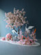 Artificial Green Plants and Fake Trees for Landscaping: Peach Blossoms/ Magnolia Blossoms/ Cherry Blossoms, Popular Plant Arrangements for Window Displays