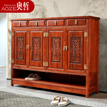 Aozhe mahogany shoe cabinet New Chinese hedgehog red sandalwood home entrance hall cabinet Rosewood multifunctional cabinet