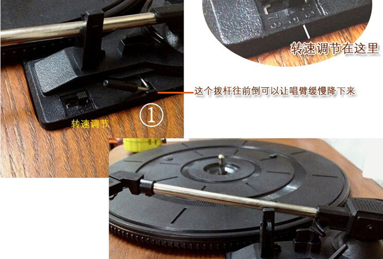 dau dia than Jue phonograph sáng tạo retro rắn gỗ cổ điển vinyl ghi máy nghe nhạc sừng lớn máy nghe nhạc âm thanh châu Âu đầu đĩa than pioneer pl 50