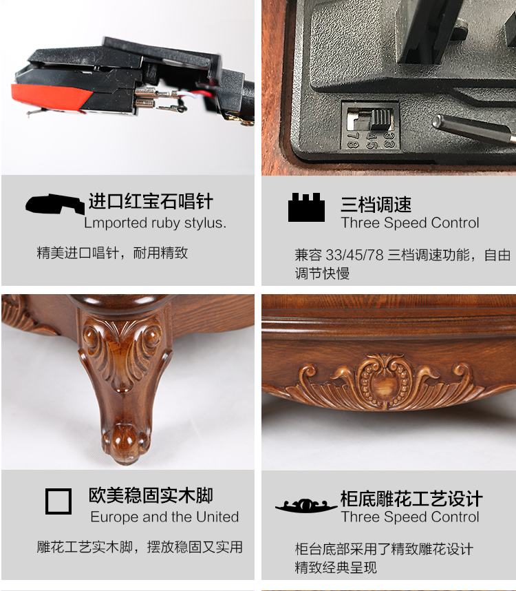 đầu đĩa than denon dp-400	 Jue trang trí máy ghi âm cổ vinyl máy ghi âm sừng lớn máy ghi âm retro retro máy ghi âm kiểu cũ châu Âu loa siêu trầm mới - Máy hát mâm đĩa than technics