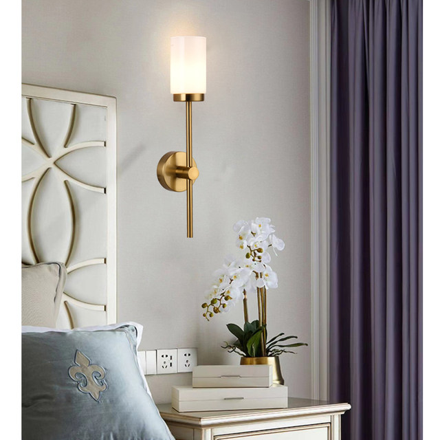 French Cream Living Room Retro Decorative Wall Lamp Modern Simple Bedside Lamp American Light Luxury Villa Long Pole Wall Lamp