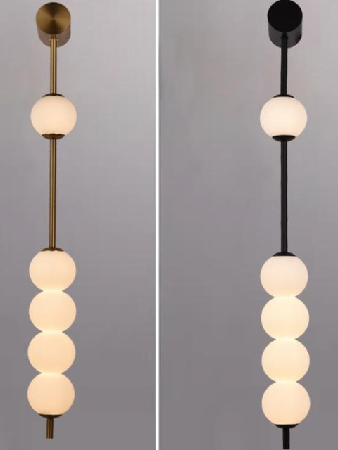 Bedroom Bedside Lamp, Wrought Iron, Nordic Modern Living Room, Minimalist Design, Spherical Decorative Background Wall, Internet-Famous Necklace Wall Lamp