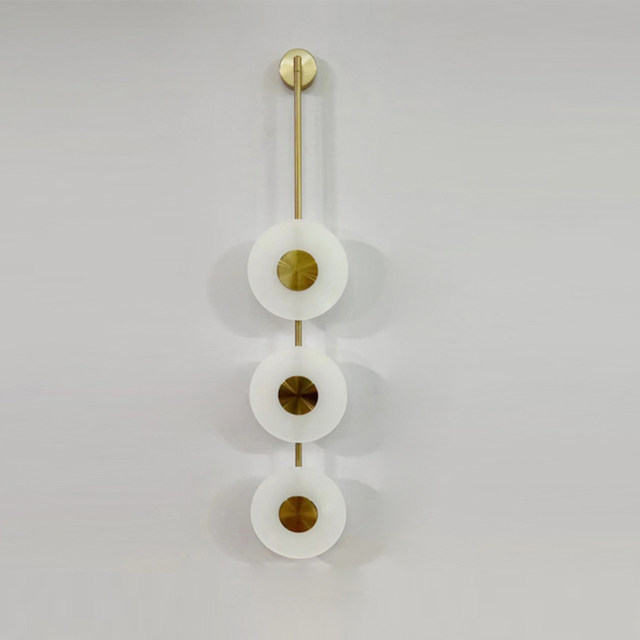 Nordic long glass golden wall lamp designer modern simple sales department villa study walkway lamp