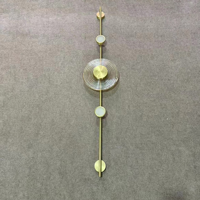 Nordic long glass golden wall lamp designer modern simple sales department villa study walkway lamp