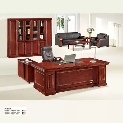 Veneer paint office desk 1 8 meters solid wood desk boss table 2 meters big shift manager table Simple boss desk