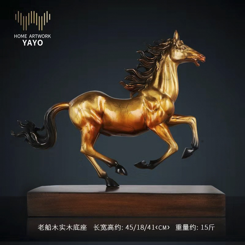 Elegant copper unicorn Bronze Horse Pendulum Pieces Office Living Room Home Decoration Handiwork Opening Gift Flying Horse Furnishing-Taobao