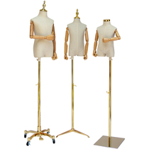 Childrens model props half-body wrapping childrens clothing childrens clothing display stand childrens clothing store gold and silver model rack