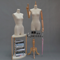 Korean version of clothing model props female half-body wrapping cloth display rack clothes wedding dress womens clothing store mannequin rack window